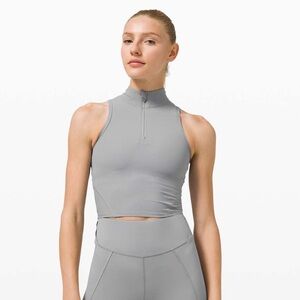 Lululemon Rib Zip-Front Cropped Run Tank Top